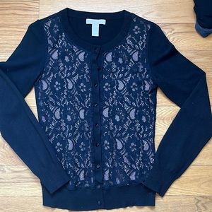 Banana Republic black lace cardigan